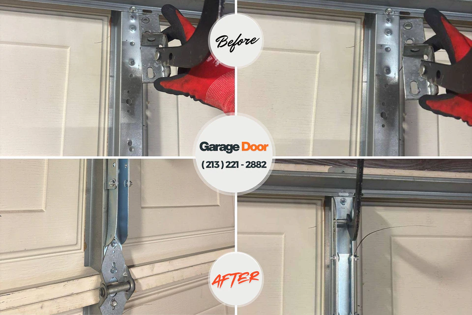 Before and after: garage door repair Grain Valley, MO